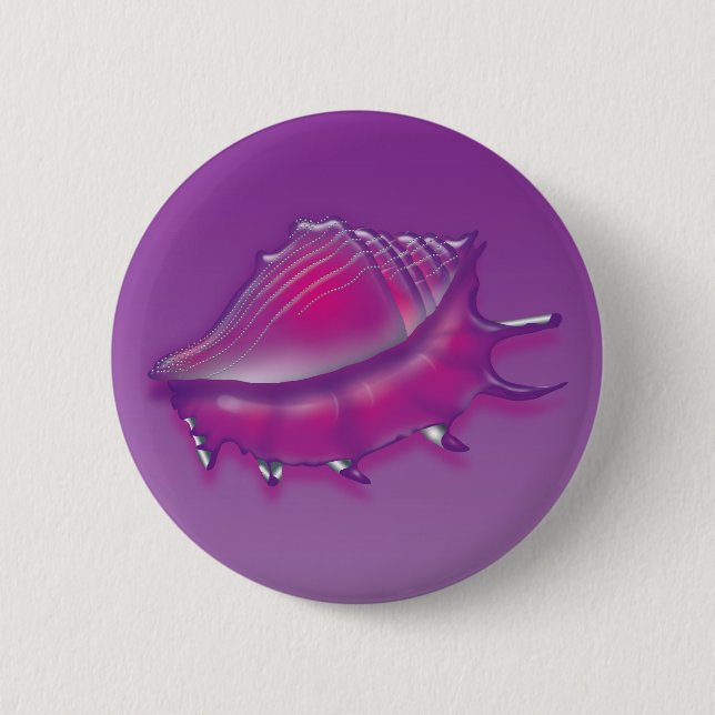 Badge Rond 5 Cm Coquillage (Devant)