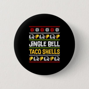 Badge Rond 5 Cm Coquilles de taco Groovy Christmas Jingle Bells No