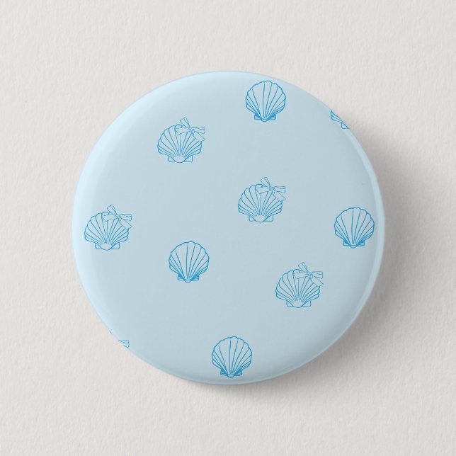 Badge Rond 5 Cm Coquilles Saint-Jacques Contour Minimalisme (Devant)