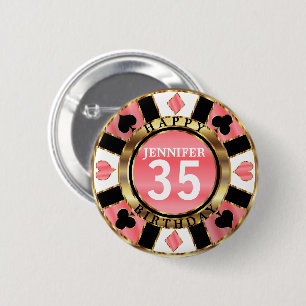 Badge Rond 5 Cm Coral Casino fête son anniversaire