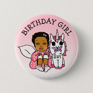 Badge Rond 5 Cm Coral Fairy Unicorn Fairy Fairy Girl Birthday Girl