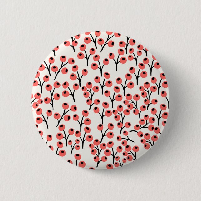 Badge Rond 5 Cm Coral Floral Botanique Personnalisé Monogramme (Devant)