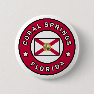 Badge Rond 5 Cm Coral Springs Floride