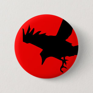 Badge Rond 5 Cm Corbeau foncé