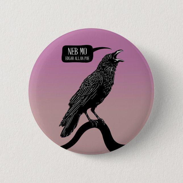 Badge Rond 5 Cm Corbeau : "Neb Mo." (Devant)