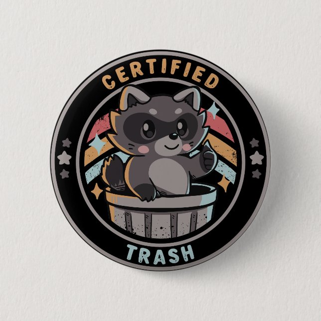 Badge Rond 5 Cm Corbeille certifiée (Devant)
