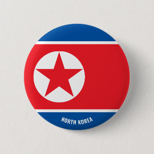 Badge Rond 5 Cm Corée du Nord Drapeau de charme patriotique