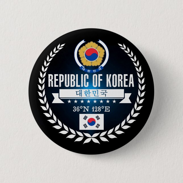 Badge Rond 5 Cm Corée du Sud (Devant)
