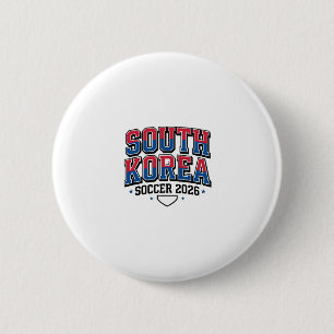 Badge Rond 5 Cm Corée du Sud Football 2026 Football Gras Typogr Pa