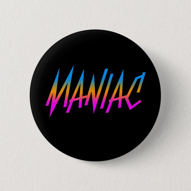 BADGE ROND 5 CM COREY TIGER 1980 RETRO MANIAC (Devant)