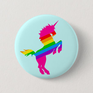 Badge Rond 5 Cm COREY TIGER 1980s RÉTRO VINTAGE LICORNE ARC-EN-CIE