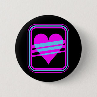 Badge Rond 5 Cm Corey Tiger 80s Coeur Vintage & Stripes
