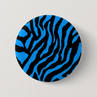 Badge Rond 5 Cm COREY TIGER 80s RETRO BLUE TIGER STRIPES