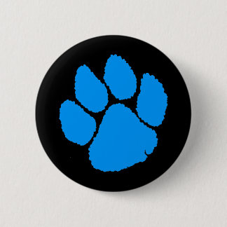 Badge Rond 5 Cm COREY TIGER '80s RÉTRO GRIFFE DE TIGRE BLEUE