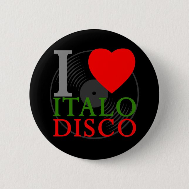 Badge Rond 5 Cm Corey Tiger 80s Retro I Love Italo Disco Pin (Devant)