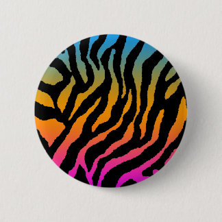 Badge Rond 5 Cm COREY TIGER 80s RETRO MULTICOLOR TIGER STRIPES