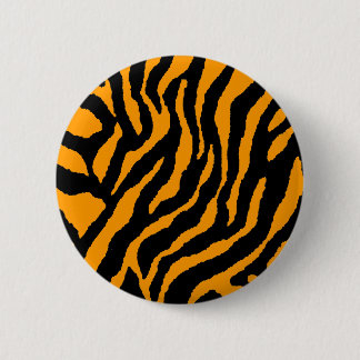 Badge Rond 5 Cm COREY TIGER 80s RETRO ORANGE TIGER STRIPES