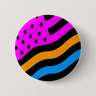 Badge Rond 5 Cm COREY TIGER 80s RETRO USA DRAPEAU MULTI COULEUR NO
