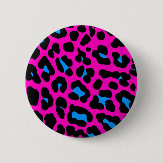Badge Rond 5 Cm Corey Tiger 80s Vintage léopard rose