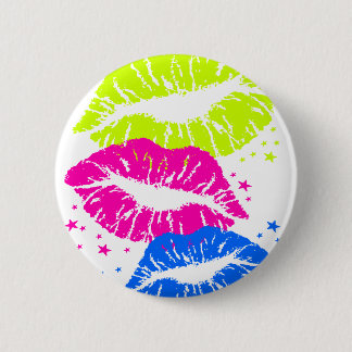 Badge Rond 5 Cm Corey Tiger 80s Vintage Lips & Stars Kisses