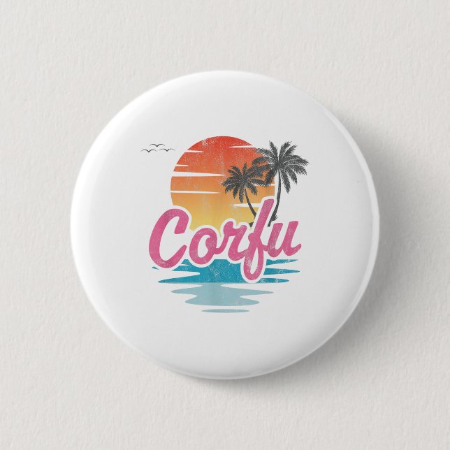 Badge Rond 5 Cm Corfou _1 (Devant)