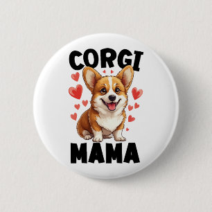 Badge Rond 5 Cm Corgi
