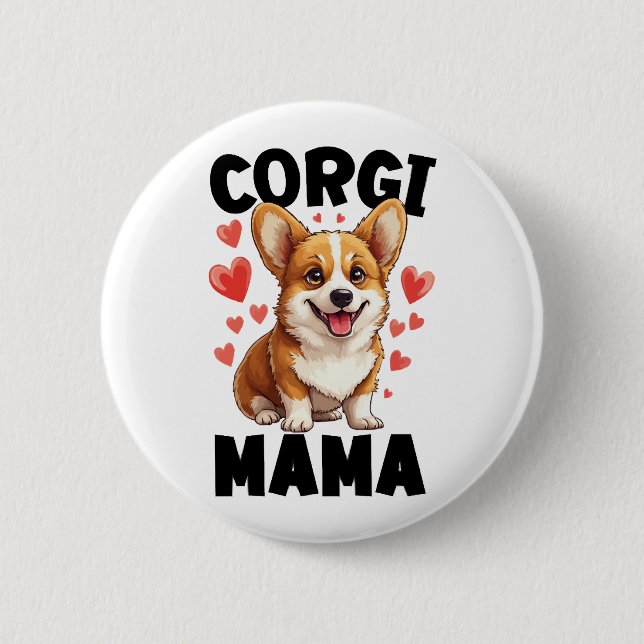 Badge Rond 5 Cm Corgi (Devant)