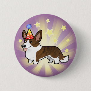 Badge Rond 5 Cm Corgi de Gallois de cardigan d'anniversaire