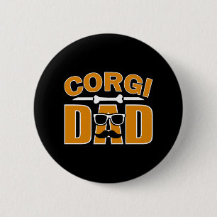 Badge Rond 5 Cm Corgi papa pour papa amoureux des chiens
