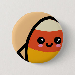 Badge Rond 5 Cm Corne de bonbons à l'oeuf déplaisant - Halloween