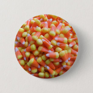 Badge Rond 5 Cm Corne de bonbons d'Halloween