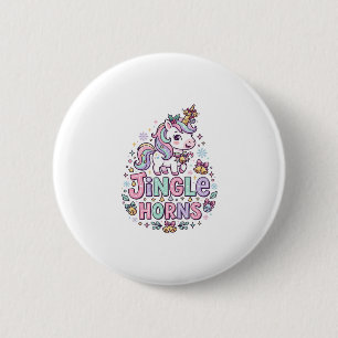Badge Rond 5 Cm Cornes de clochettes de licorne Vêtements charmant