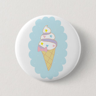 Badge Rond 5 Cm Cornet de crème glacée mignon de remous