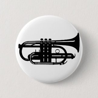 Badge Rond 5 Cm Cornet d'instrument de musique - musiciens