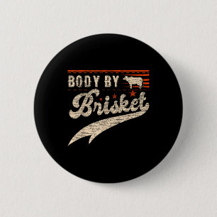 Badge Rond 5 Cm Corps De Brisket Bbq Pour Homme Et Femme Steak Gri