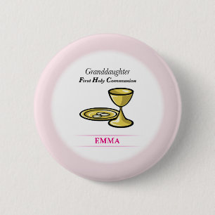 Badge Rond 5 Cm Corps de communion et petite-fille de sang