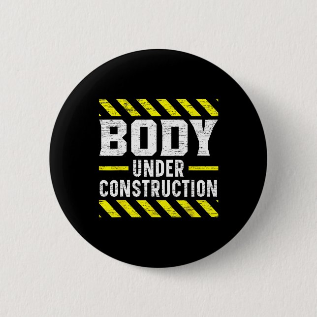 Badge Rond 5 Cm Corps en construction Bodybuilding (Devant)
