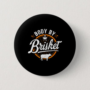 Badge Rond 5 Cm Corps Par Brisket Funny Byrbecue Lover Smoker Bbq