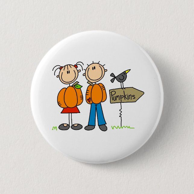 Badge Rond 5 Cm Correction de citrouille (Devant)