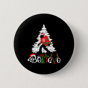 Badge Rond 5 Cm Correspondance des pyjamas de Noël Famille Bigfoot
