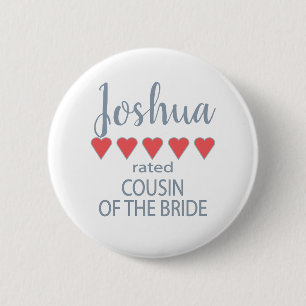 Badge Rond 5 Cm Cortège de mariage et de noce 5 Cousine au 5ème de
