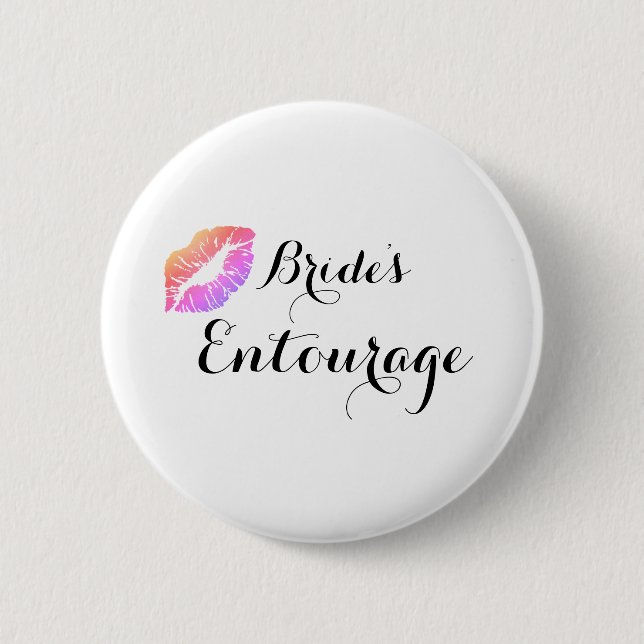 Badge Rond 5 Cm Cortège de mariée calligraphie moderne (Devant)