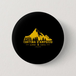 Badge Rond 5 Cm Cortina D'ampezzo Italie Station de ski Alpine Ski