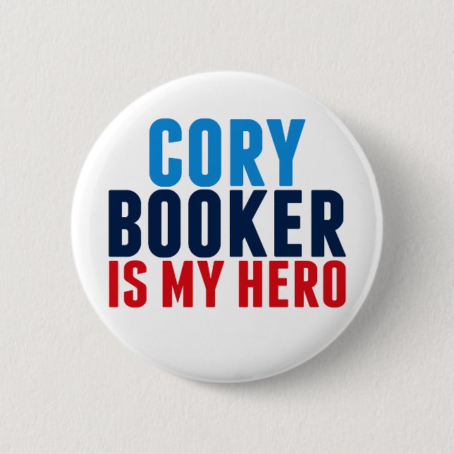 Badge Rond 5 Cm Cory Booker est mon héros (Devant)