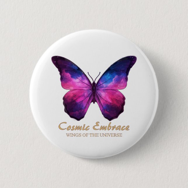 Badge Rond 5 Cm Cosmic Butterfly Galaxy Wings (Devant)
