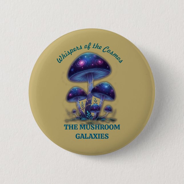 Badge Rond 5 Cm Cosmic Galaxy Mushrooms • Whimsical Fantasy Fungi  (Devant)