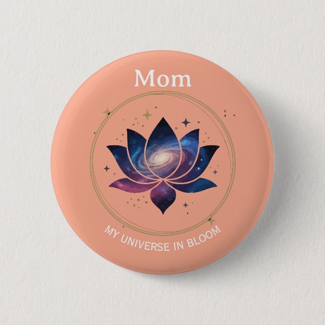 Badge Rond 5 Cm Cosmic Lotus Flower Mom Bloom (Devant)