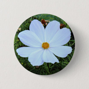 Badge Rond 5 Cm Cosmos blancs