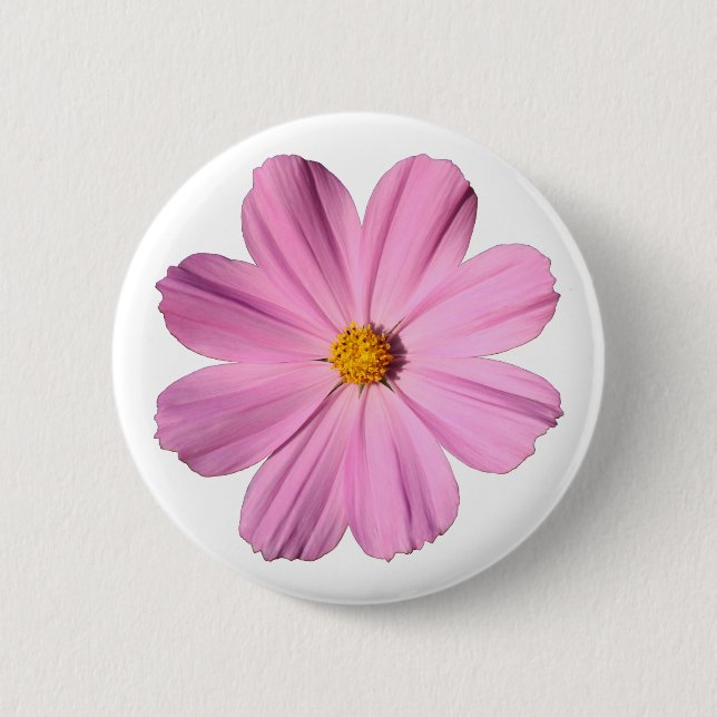 Badge Rond 5 Cm Cosmos roses (Devant)