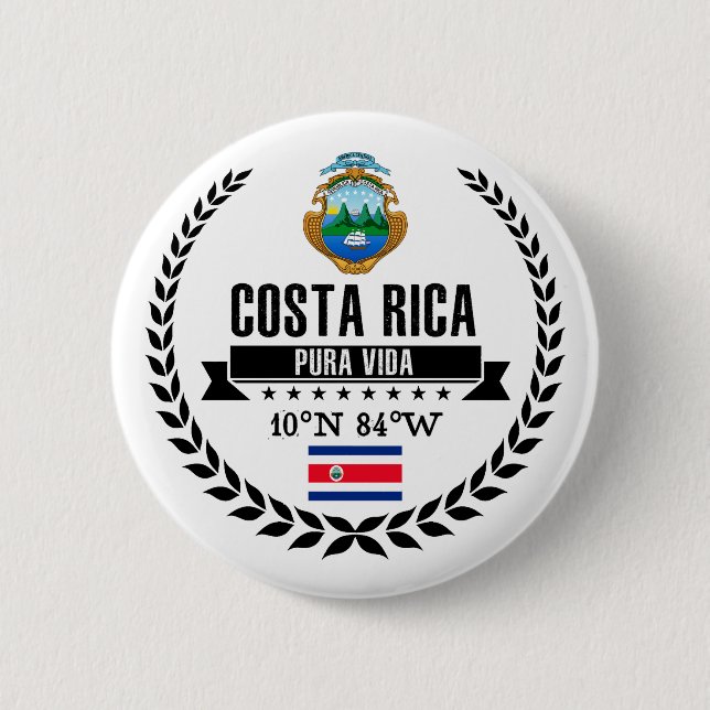Badge Rond 5 Cm Costa Rica (Devant)